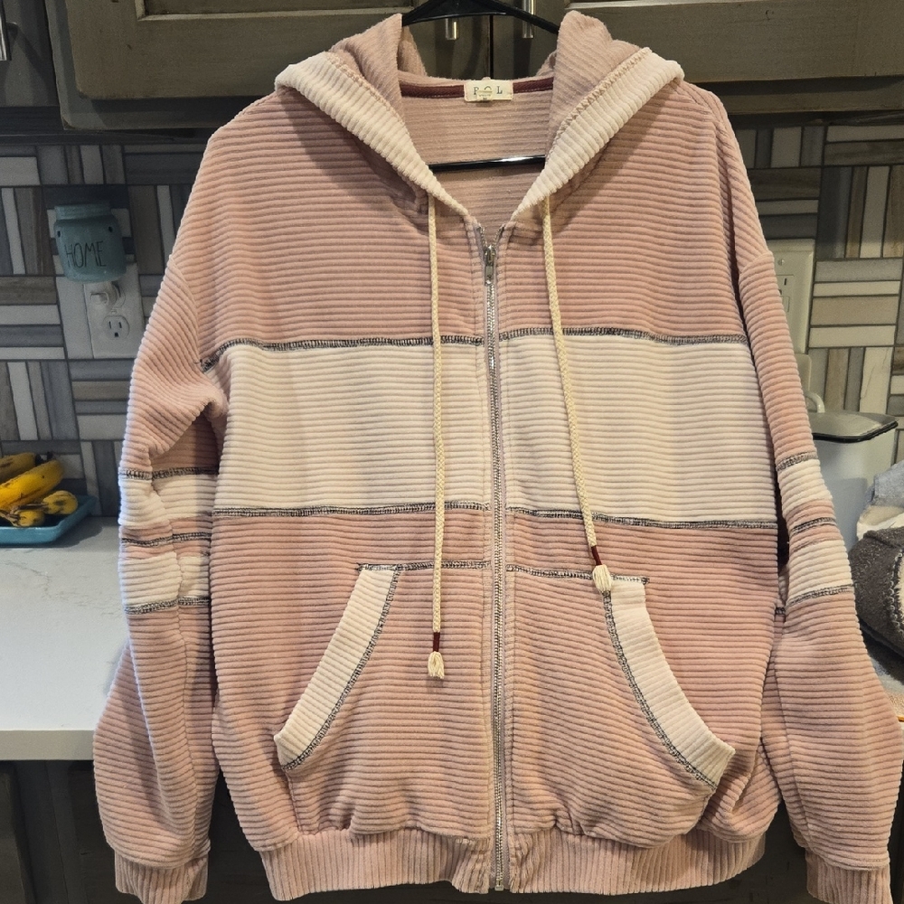 POL Mauve and Burgundy Striped Top